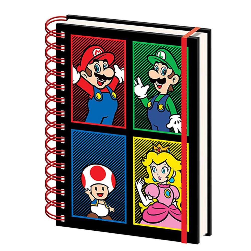 SUPER MARIO スーパーマリオ (40周年 ) - 4 Colour / A5 Wiro Notebook / ノート・メモ帳 【公式 / オフィシャル】