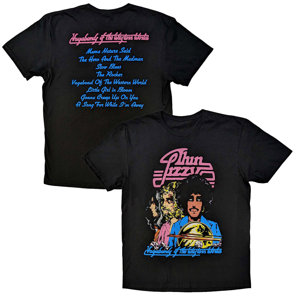 THIN LIZZY シンリジィ - Vagabonds of the Western World Tracklist / バックプリントあり / Tシャツ / メンズ 【公式 / オフィシャル】
