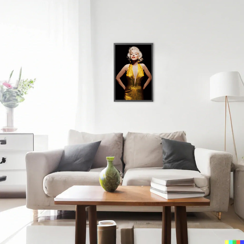 MARILYN MONROE - Gold Dress / Poster