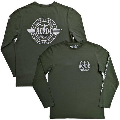 AC/DC エーシーディーシー (Back in Black 45周年 ) - Rock Or Bust / バック＆アームプリントあり / 長袖 / Tシャツ / メンズ 【公式 / オフィシャル】