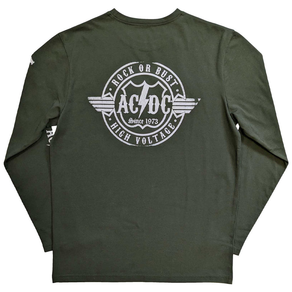 AC/DC エーシーディーシー (来日 45周年 ) - Rock Or Bust / バック＆アームプリントあり / 長袖 / Tシャツ / メンズ