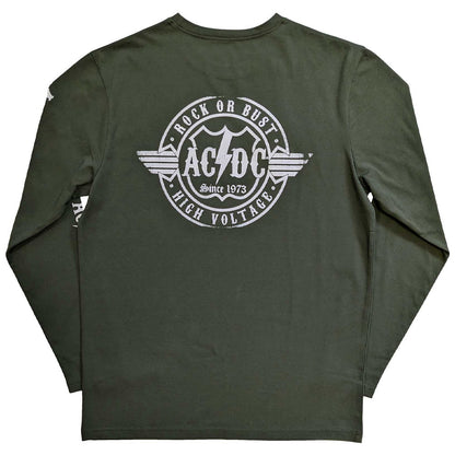 AC/DC エーシーディーシー (Back in Black 45周年 ) - Rock Or Bust / バック＆アームプリントあり / 長袖 / Tシャツ / メンズ 【公式 / オフィシャル】