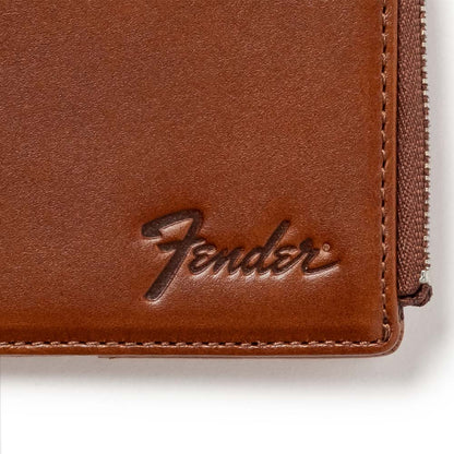 FENDER - Money Clip Coin Case / Brown / with Guitar Pick &amp; Wallet Cord / Wallet