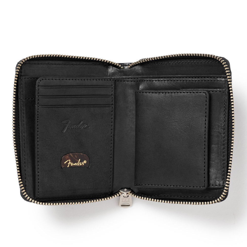 
                  
                    【予約商品】 FENDER フェンダー (設立 80周年 ) - 二つ折り札入れ ラウンドファスナー / Black / ギターピック＆ウォレットコード付き / 財布
                  
                