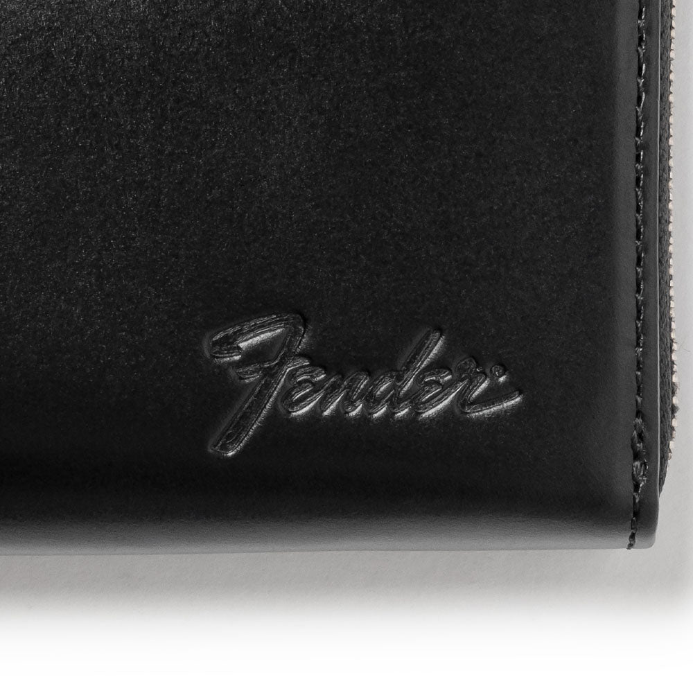 FENDER (80th Anniversary) - Long Wallet with L-shaped Zipper / Black / Guitar Pick &amp; Wallet Cord Included / Wallet
