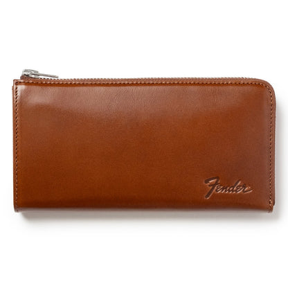 FENDER フェンダー (設立 80周年 ) - 長財布 L字ファスナー / Brown / ギターピック＆ウォレットコード付き / 財布 【公式 / オフィシャル】