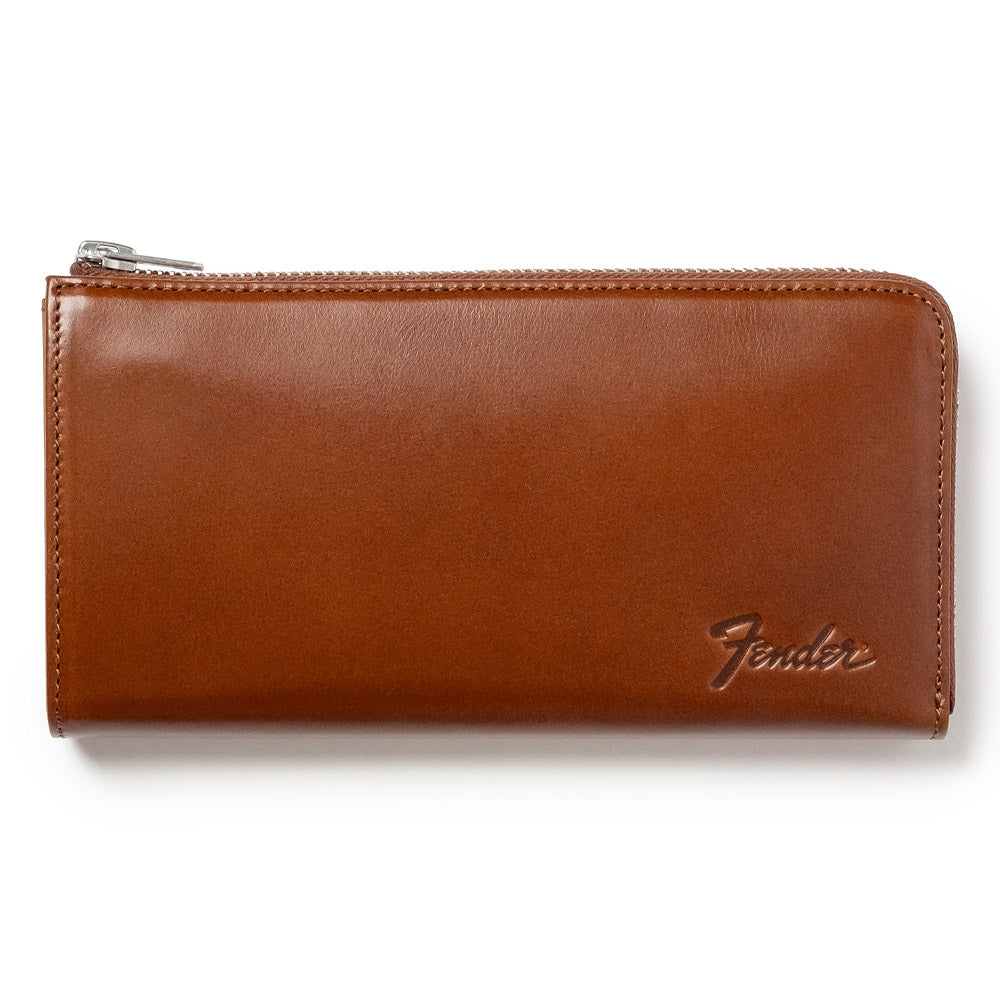 FENDER フェンダー (設立 80周年 ) - 長財布 L字ファスナー / Brown / ギターピック＆ウォレットコード付き / 財布 【公式 / オフィシャル】