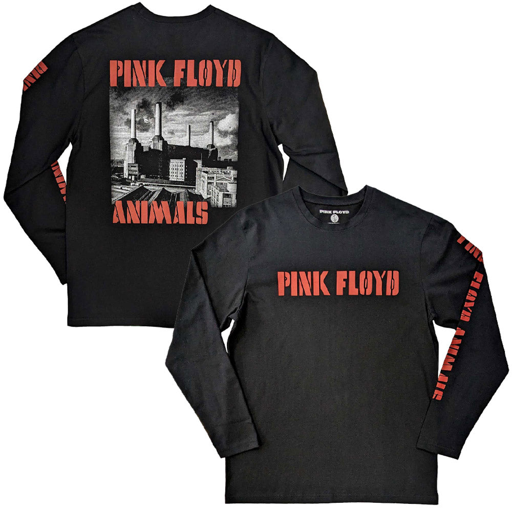 PINK FLOYD ピンクフロイド (結成 60周年 ) - Animals B&W / バックプリントあり / 長袖 / Sleeve Print / Tシャツ / メンズ 【公式 / オフィシャル】