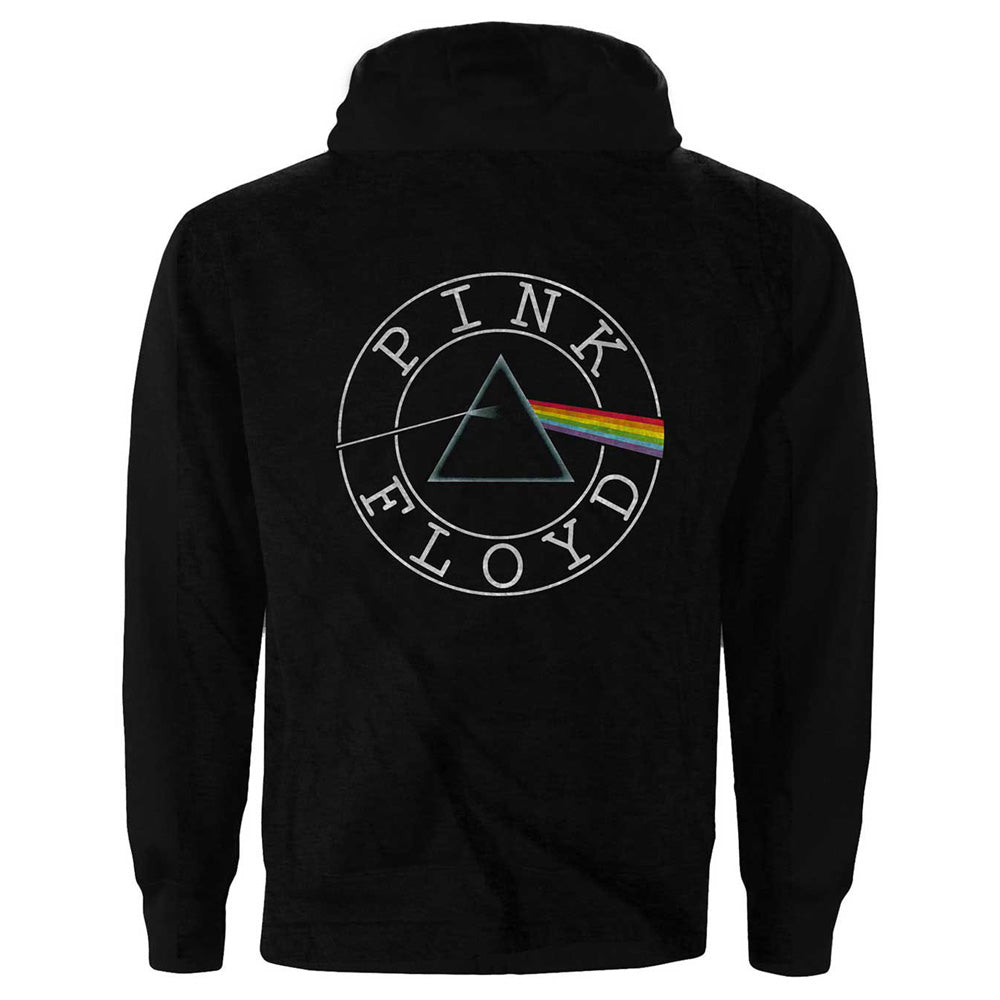 (ピンク・フロイド) Pink Floyd オフィシャル商品 レディース Circle ロゴ パーカー フルジップ フード付き トレー PINK FLOYD ピンクフロイド (結成 60周年 ) - Circle Logo