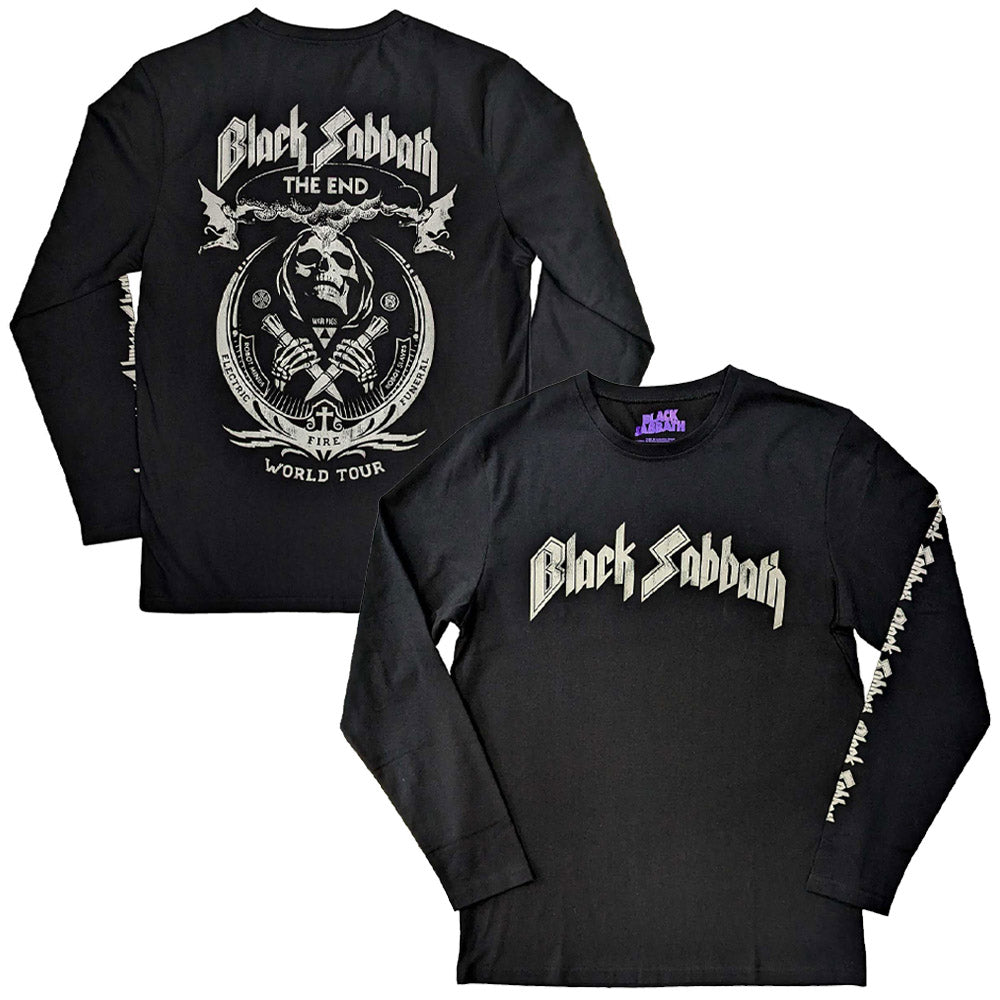 BLACK SABBATH ブラックサバス (OZZY OSBOURNE 追悼 ) - The End Mushroom Cloud / バックプリントあり / 長袖 / Sleeve Print / Tシャツ / メンズ 【公式 / オフィシャル】