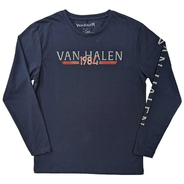 VAN HALEN ヴァンヘイレン (エドワード生誕 70周年 ) - 84 Tour / バックプリントあり / 長袖 / Sleeve Print / Tシャツ / メンズ 【公式 / オフィシャル】