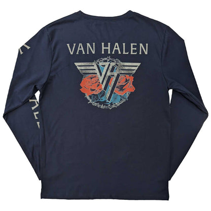 VAN HALEN ヴァンヘイレン (エドワード生誕 70周年 ) - 84 Tour / バックプリントあり / 長袖 / Sleeve Print / Tシャツ / メンズ 【公式 / オフィシャル】