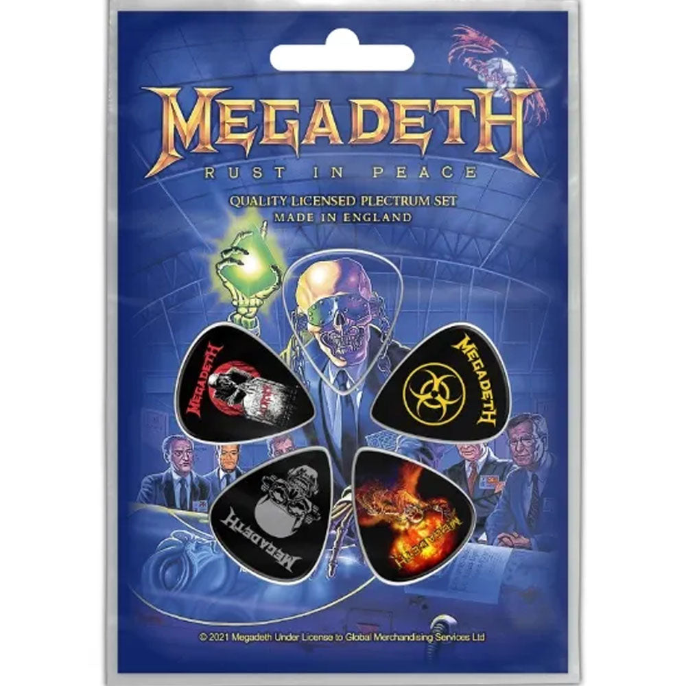 MEGADETH メガデス (デビュー 40周年 ) - RUST IN PEACE / 5枚セット / ギターピック 【公式 / オフィシャル】