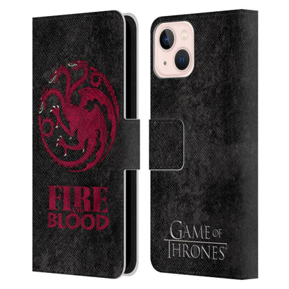 GAME OF THRONES - (15周年 ) - Dark Distressed Look Sigils / Targaryen レザー手帳型