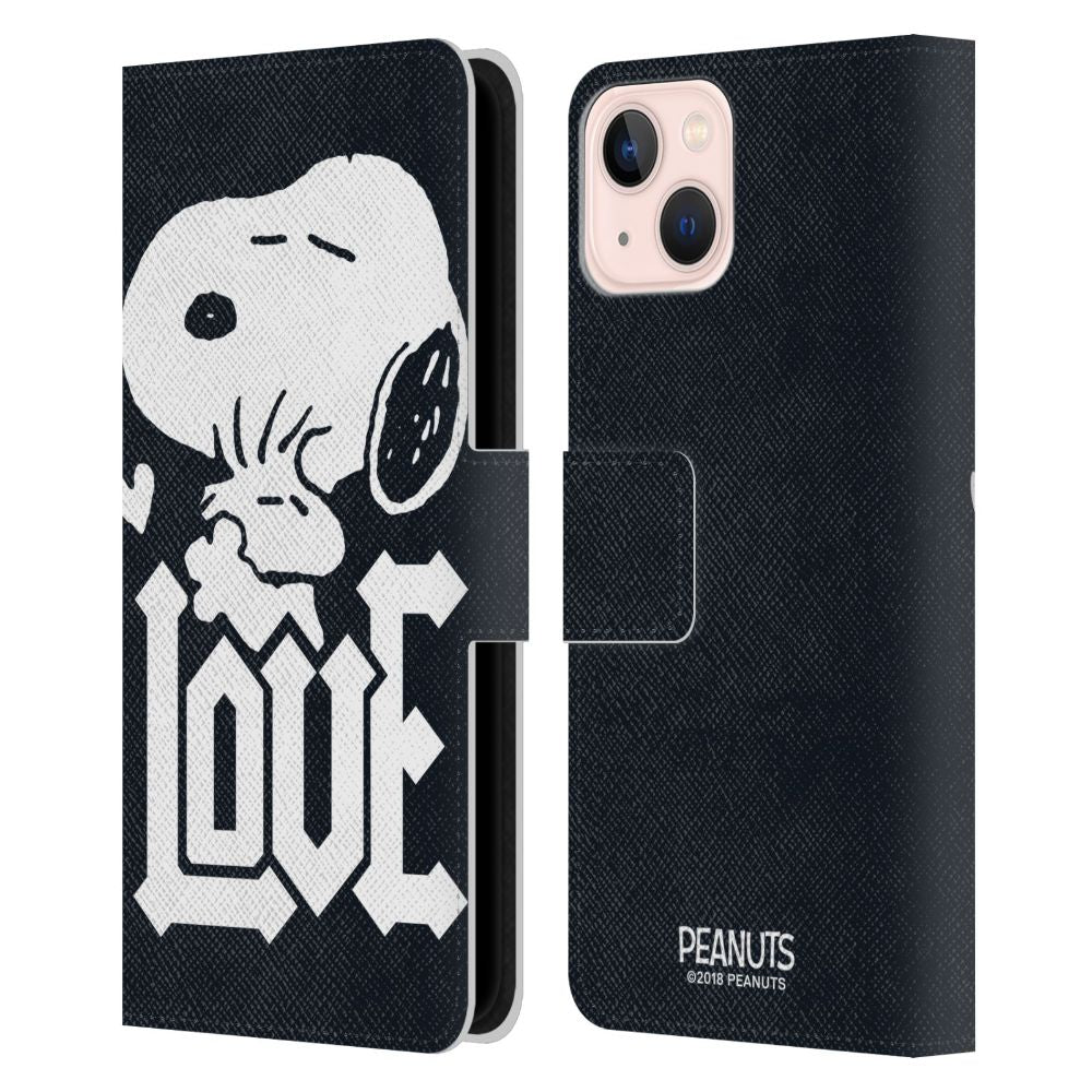 PEANUTS - (コミック誕生 75周年 ) - Snoopy Woodstock Love レザー手帳型