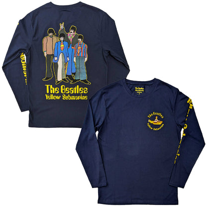 THE BEATLES ビートルズ (結成 65周年 ) - Yellow Submarine Band / バックプリントあり / 長袖 / Sleeve Print / Tシャツ / メンズ 【公式 / オフィシャル】