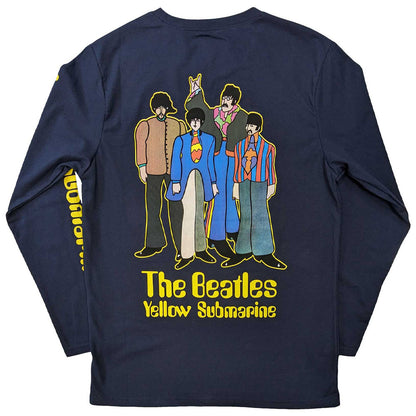 THE BEATLES ビートルズ (結成 65周年 ) - Yellow Submarine Band / バックプリントあり / 長袖 / Sleeve Print / Tシャツ / メンズ 【公式 / オフィシャル】