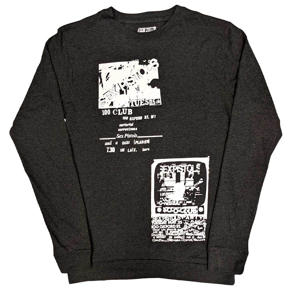 SEX PISTOLS - 100 Club / Back Print / Long Sleeve / T-Shirt / Men's