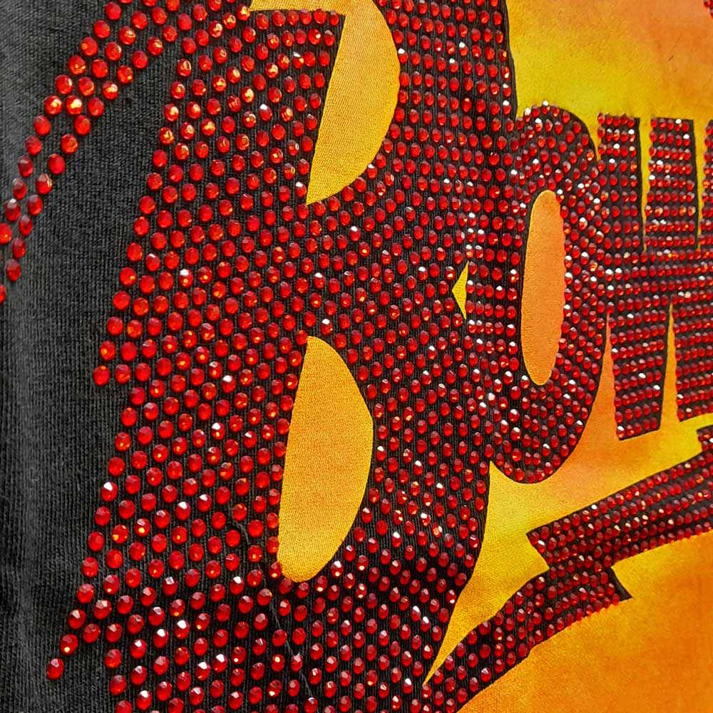 DAVID BOWIE デヴィッドボウイ - Diamond Dogs Logo / Embellished/ Diamante（ブランド） / Tシャツ / レディース 【公式 / オフィシャル】