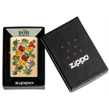 BOB MARLEY ボブマーリー (生誕 80年 ) - Fusion High Polish Brass Zippo Lighter / ライター