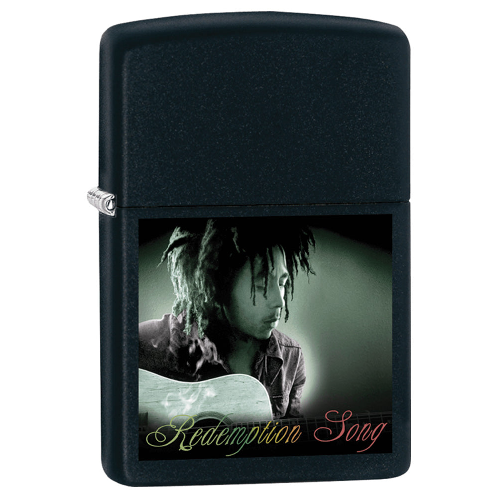 BOB MARLEY - (生誕 80年 ) - Playing Guitar Black Matte Zippo Lighter