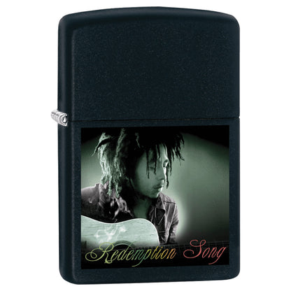 BOB MARLEY - (生誕 80年 ) - Playing Guitar Black Matte Zippo Lighter
