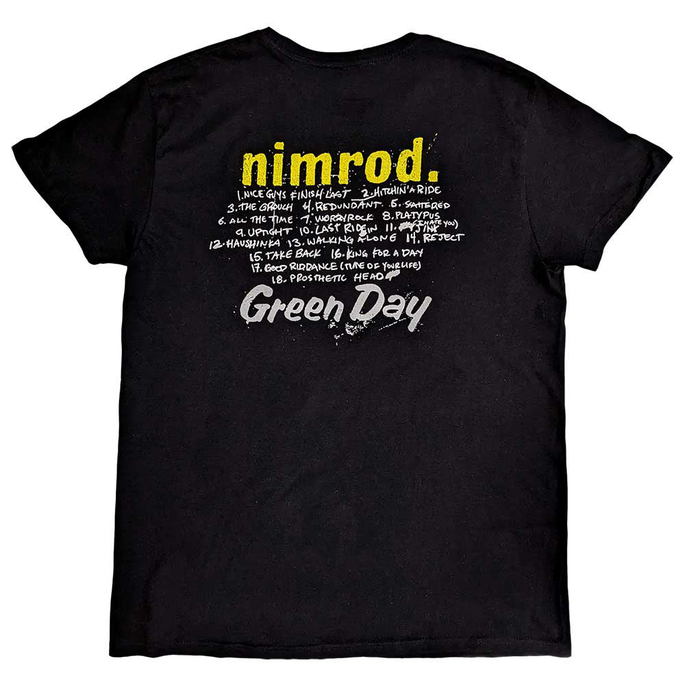 GREEN DAY - Nimrod Tracklist / Back Print / T-Shirt / Men's