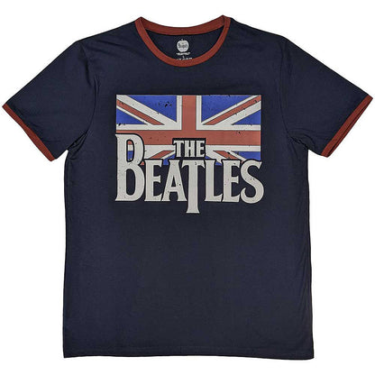 THE BEATLES - (結成 65周年 ) - Drop T Logo & Vintage Flag / リンガー