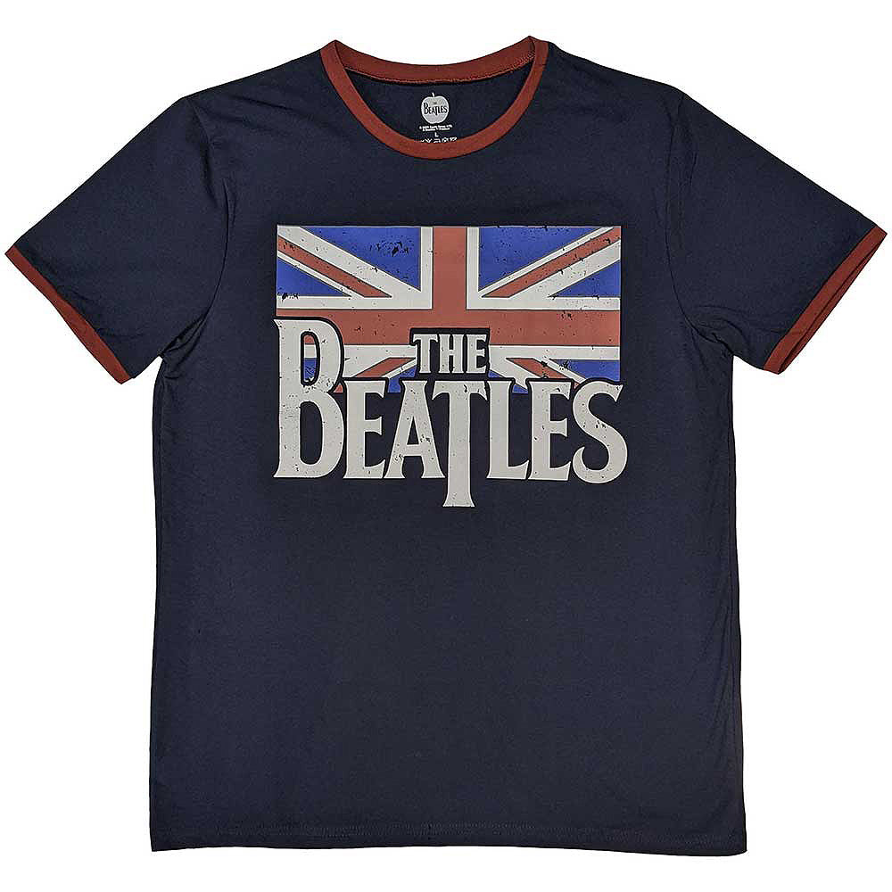 THE BEATLES - (結成 65周年 ) - Drop T Logo & Vintage Flag / リンガー