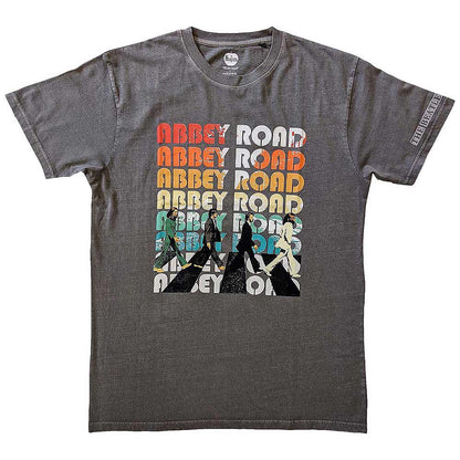 THE BEATLES ビートルズ (結成 65周年 ) - Abbey Stacked / Sleeve Print / Mud-Wash / Tシャツ / メンズ 【公式 / オフィシャル】