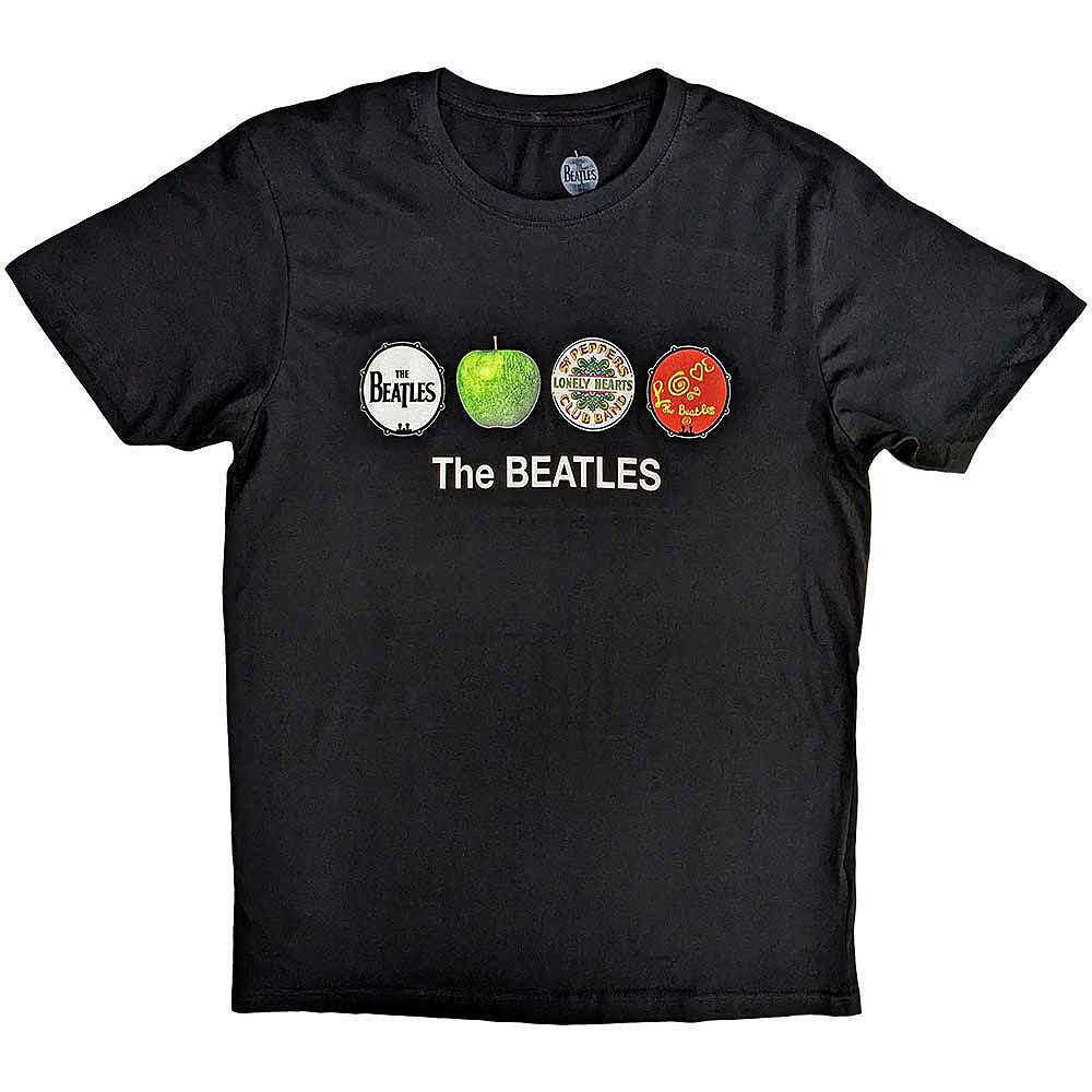 THE BEATLES ビートルズ (来日 60周年 ) - Apple & Drums / Tシャツ
