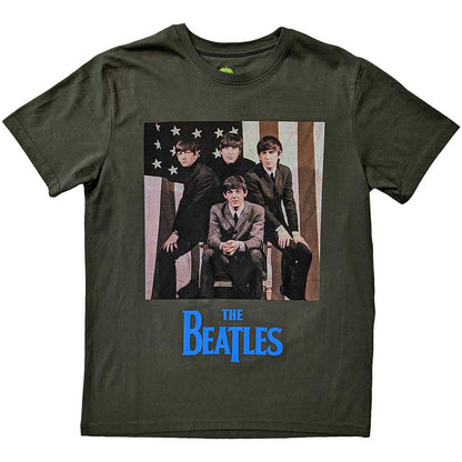 THE BEATLES ビートルズ (結成 65周年 ) - US Flag Photo / Tシャツ / メンズ 【公式 / オフィシャル】
