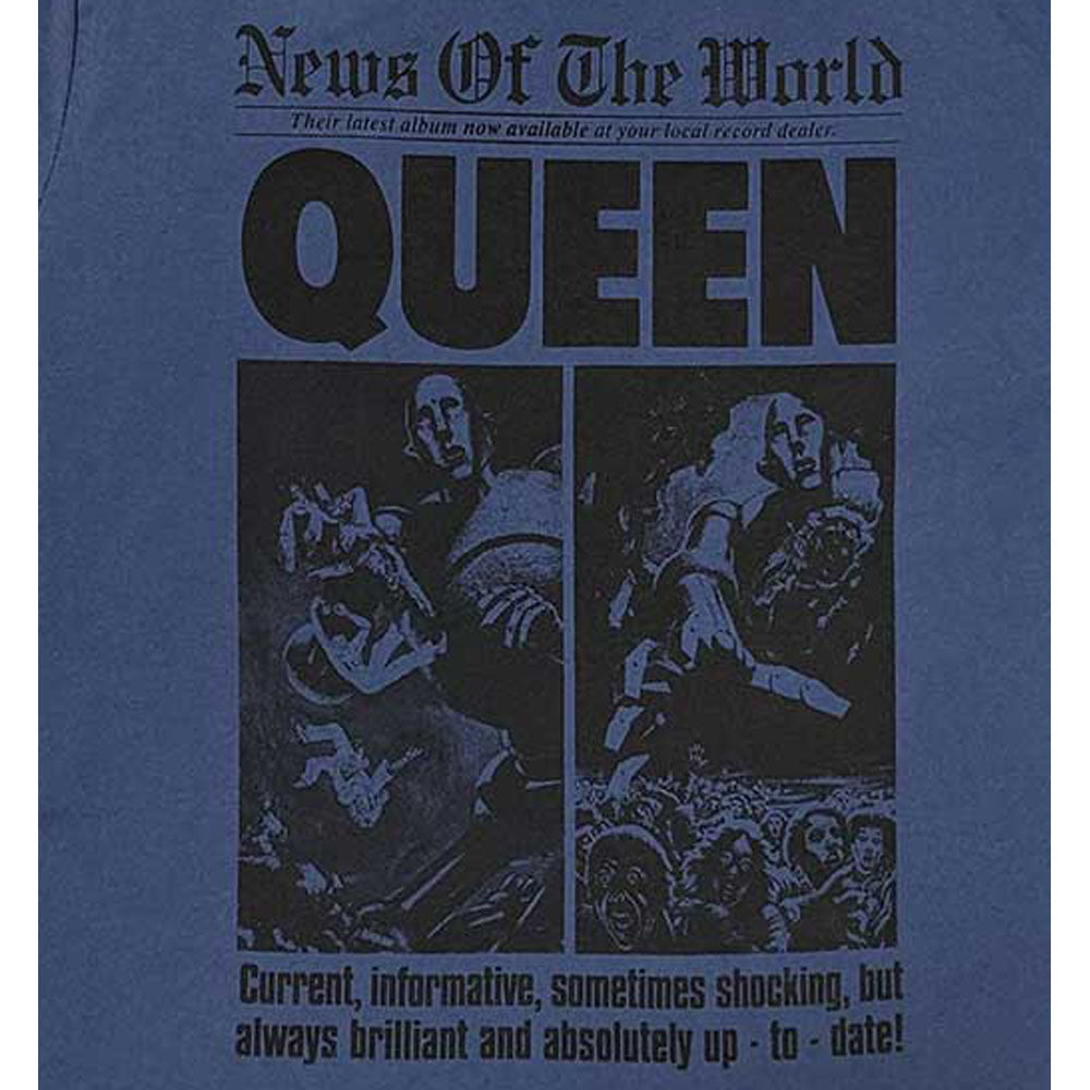 QUEEN クイーン (初来日50周年 ) - News of the World 40th Front Page / 半袖ラグラン / リンガー / Tシャツ / メンズ 【公式 / オフィシャル】