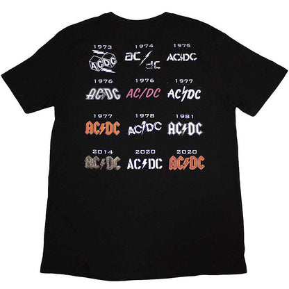 AC/DC エーシーディーシー (Back in Black 45周年 ) - Logo History / バックプリントあり / Tシャツ / メンズ