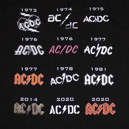 AC/DC エーシーディーシー (来日 45周年 ) - Logo History / バックプリントあり / Tシャツ / メンズ
