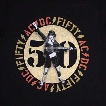 AC/DC (Back in Black 45th Anniversary) - Gold Emblem / T-shirt / Men's