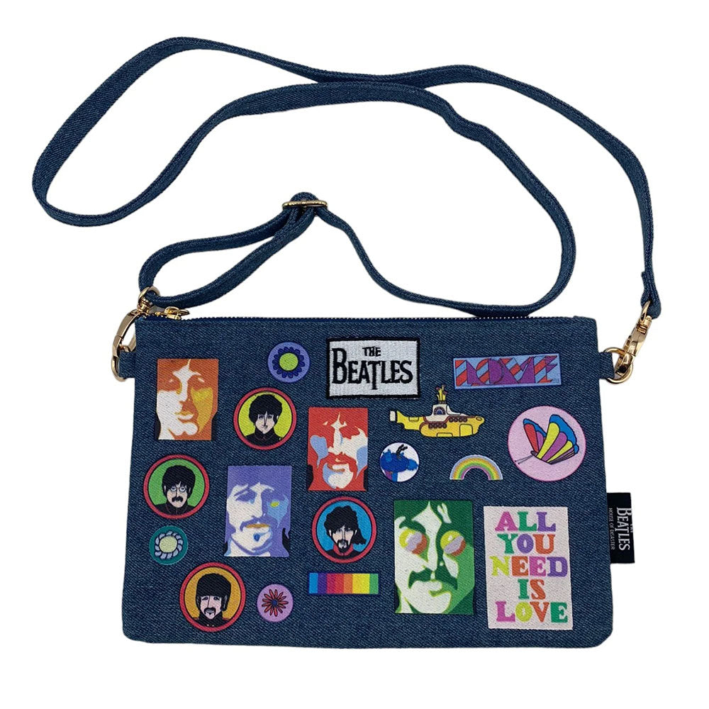THE BEATLES ビートルズ (結成 65周年 ) - Denim Cross Body Bag / Disaster(U.K.ブランド) / ショルダーバッグ 【公式 / オフィシャル】