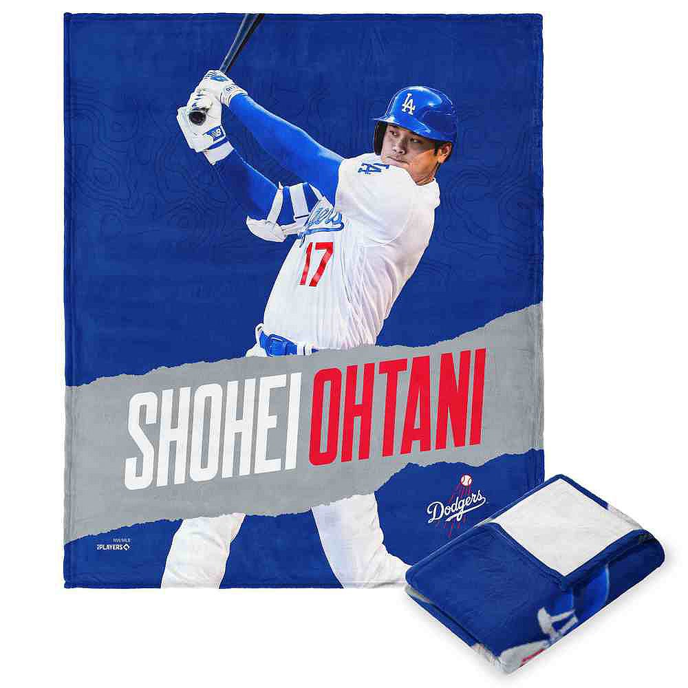 SHOHEI OHTANI 大谷翔平 - Los Angeles Dodgers MLBPA Players Silk Touch Throw Blanket / ブランケット / 寝具 - PGS