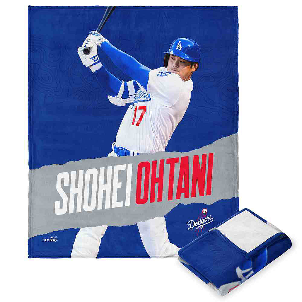 SHOHEI OHTANI 大谷翔平 - Los Angeles Dodgers MLBPA Players Silk Touch Throw Blanket / ブランケット / 寝具 【公式 / オフィシャル】