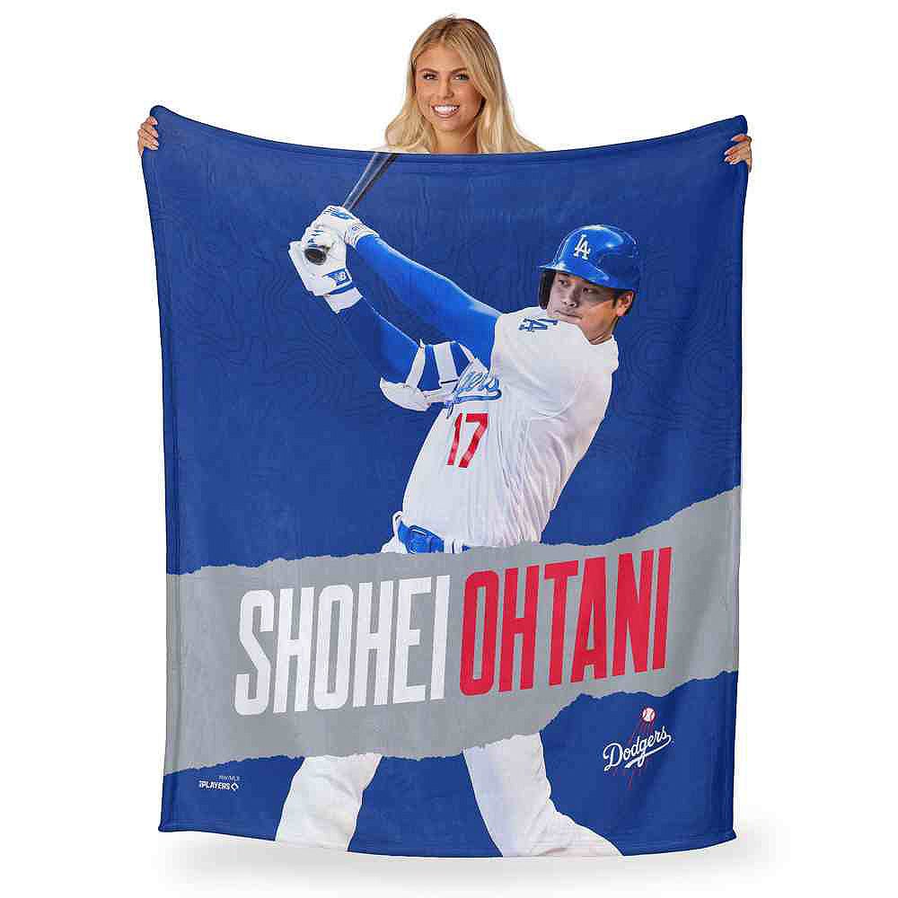 SHOHEI OHTANI 大谷翔平 - Los Angeles Dodgers MLBPA Players Silk Touch Throw Blanket / ブランケット / 寝具 - PGS