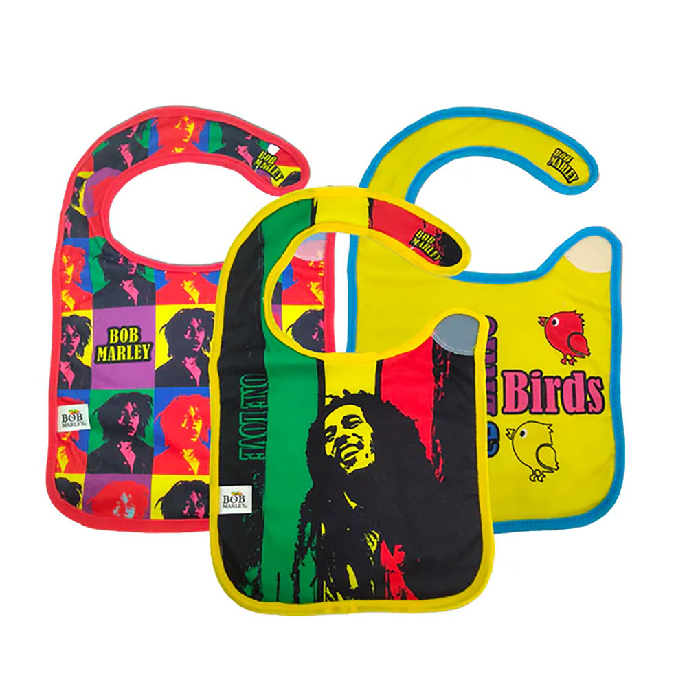 BOB MARLEY ボブマーリー (生誕 80年 ) - BIBS 3-PACK / スタイ 3枚セット / ファッション雑貨 【公式 / オフィシャル】