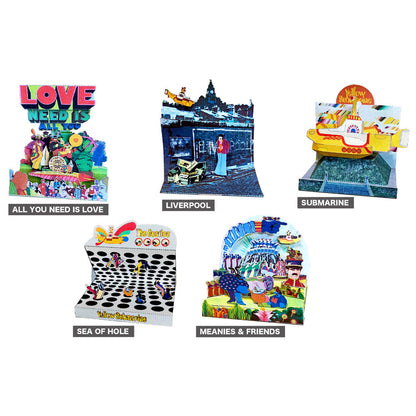 THE BEATLES - (来日 60周年 ) - Yellow Submarine Postcard Diorama Set / 5 designs
