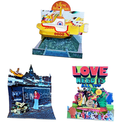 THE BEATLES (65th Anniversary) - Yellow Submarine Postcard Diorama Set / 5 designs / Postcards and Letters