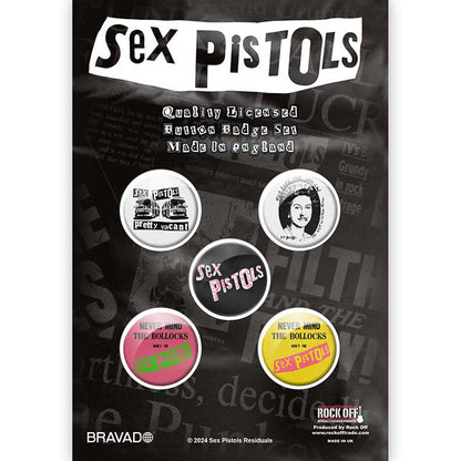 SEX PISTOLS セックスピストルズ - Never Mind The Bollocks / 5個セット / バッジ 【公式 / オフィシャル】