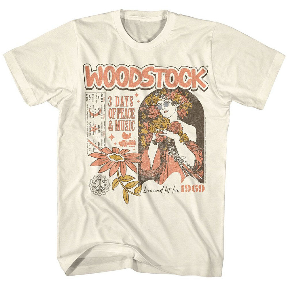 WOODSTOCK ウッドストック (映画公開 55周年 ) - HIPPIE FLOWER GIRL / Tシャツ / メンズ 【公式 / オフィシャル】