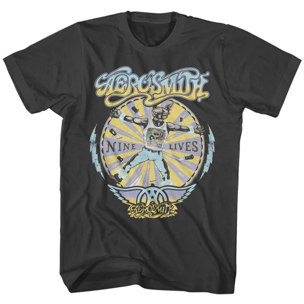 AEROSMITH エアロスミス (結成 55周年 ) - NINE LIVES RECOLOR / Tシャツ / メンズ 【公式 / オフィシャル】