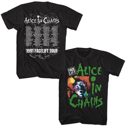 ALICE IN CHAINS アリスインチェインズ (デビュー 35周年 ) - FACELIFT TOUR '91 / バックプリントあり / Tシャツ / メンズ 【公式 / オフィシャル】
