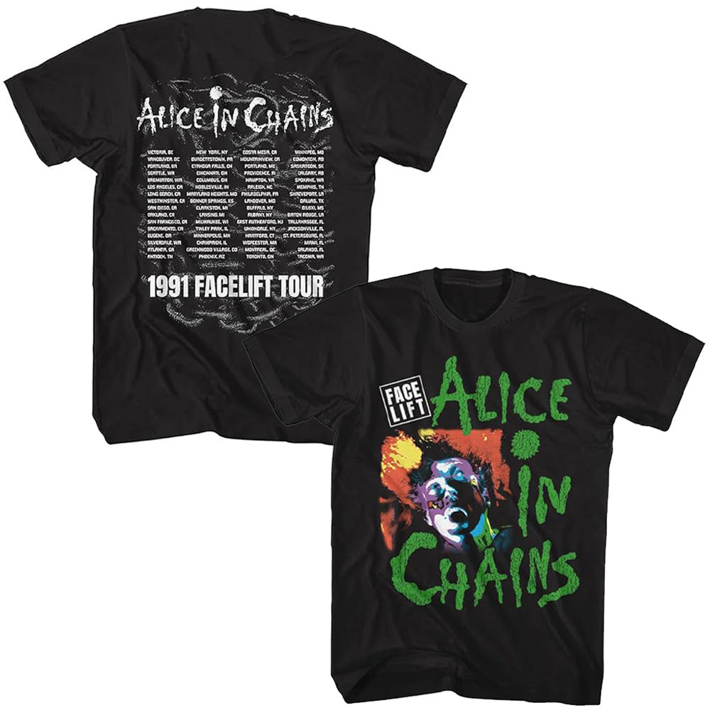 ALICE IN CHAINS アリスインチェインズ (デビュー 35周年 ) - FACELIFT TOUR '91 / バックプリントあり / Tシャツ / メンズ 【公式 / オフィシャル】