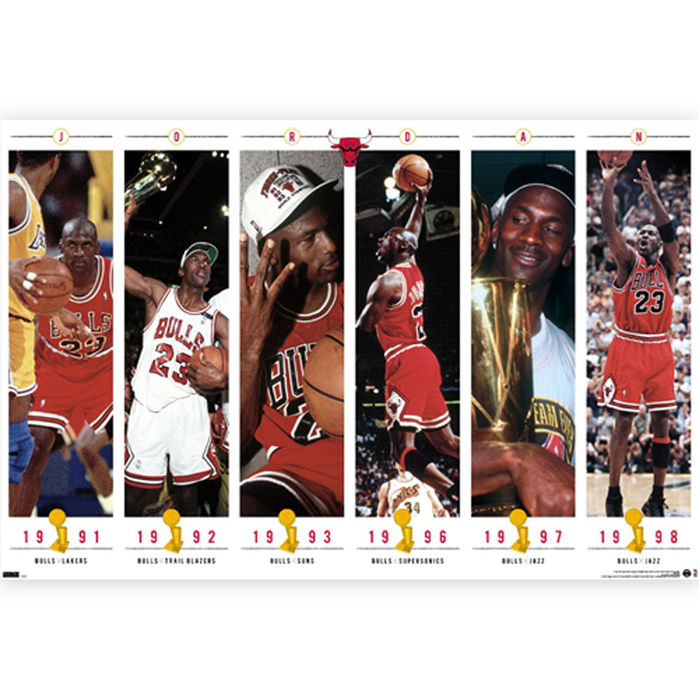 CHICAGO BULLS（NBA） シカゴブルズ - Championships / ポスター 【公式 / オフィシャル】