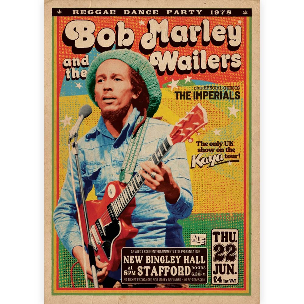 BOB MARLEY ボブマーリー (生誕 80年 ) - BINGLEY HALL CONCERT REGGAE DANCE PARTY 1978 / ポスター 【公式 / オフィシャル】